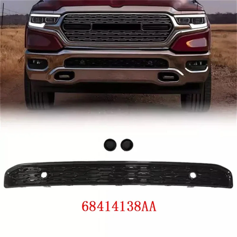 

68414138AA Front Bumper Lower Grille Glossy Black Compatible for 2019-2024 RAM 1500