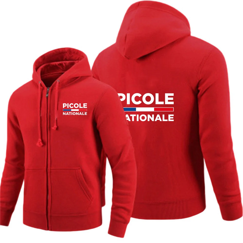 Picole Nationale Logo Print High Street Popular Versátil Hoodies Cardigan Zipper Casaco com Capuz Jaqueta de Moda de Lazer