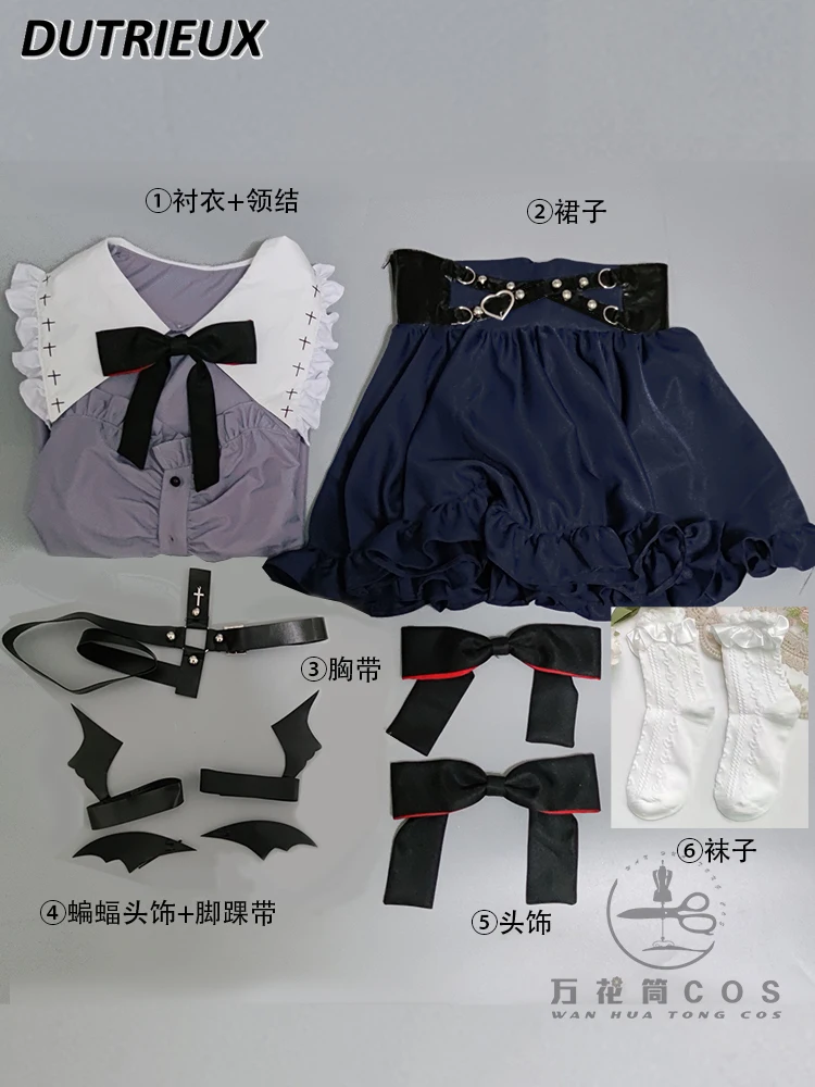 Damen 2 Stück Sets japanischen Stil Cosplay Kleidung Mode neue Frühling Herbst lässige Outfits Langarm Top und Rock Set