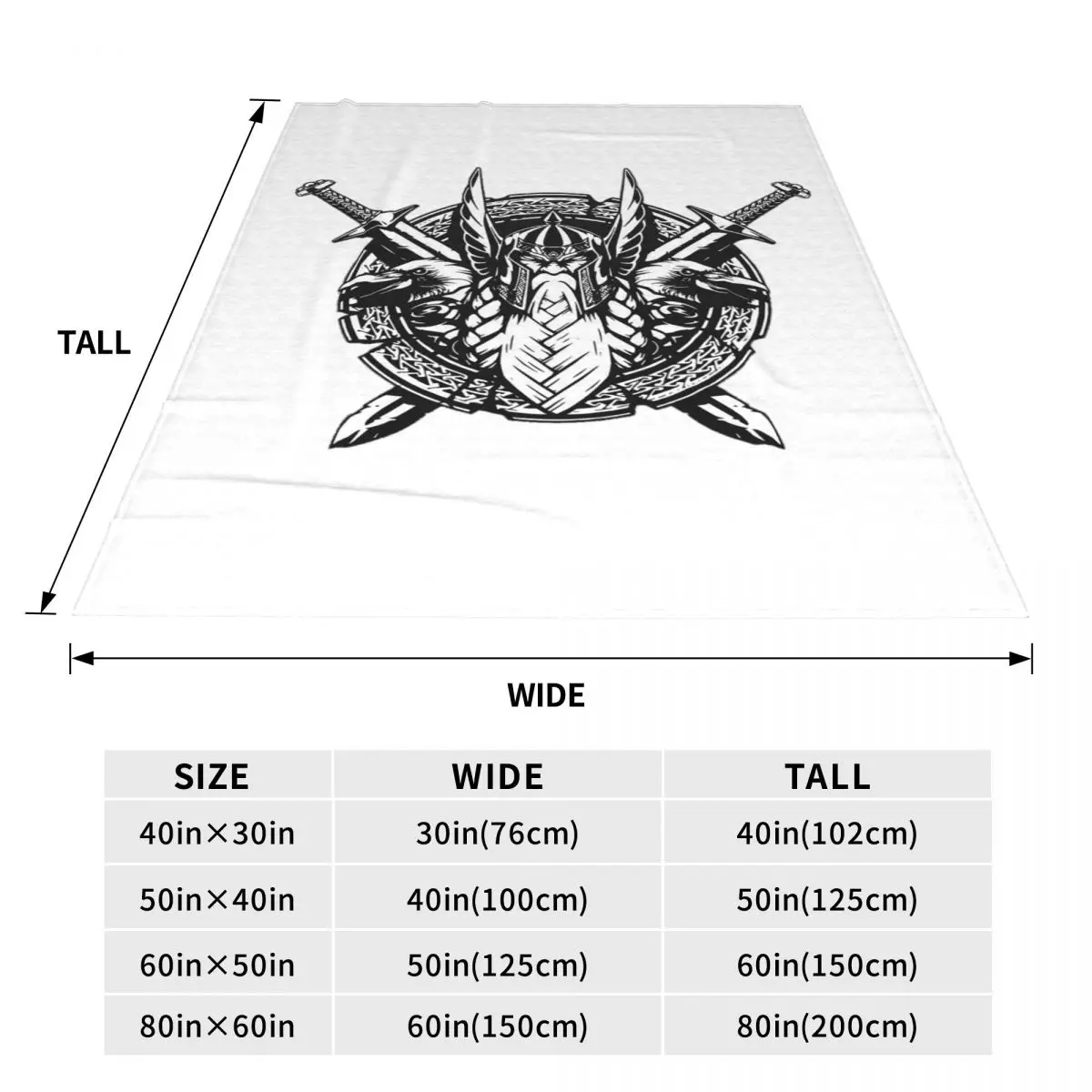 Odin Vikings Viking Legend Blankets Soft Warm Flannel Throw Blanket Cover for Bed Travel Home Couch
