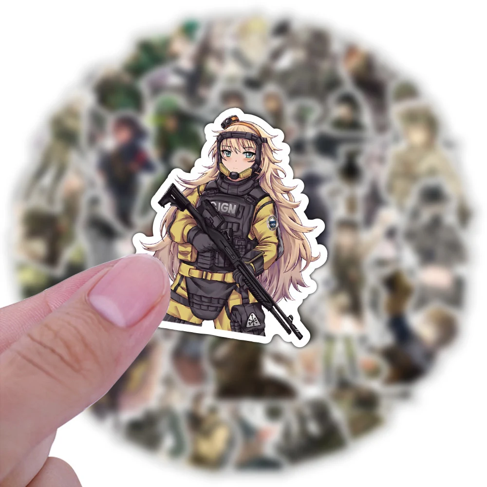 10/30/50PCS Cute Camouflage Female Soldier Stickers Cool Cartoon Decals Graffiti Phone Car Laptop Waterproof Sticker Kids Toys