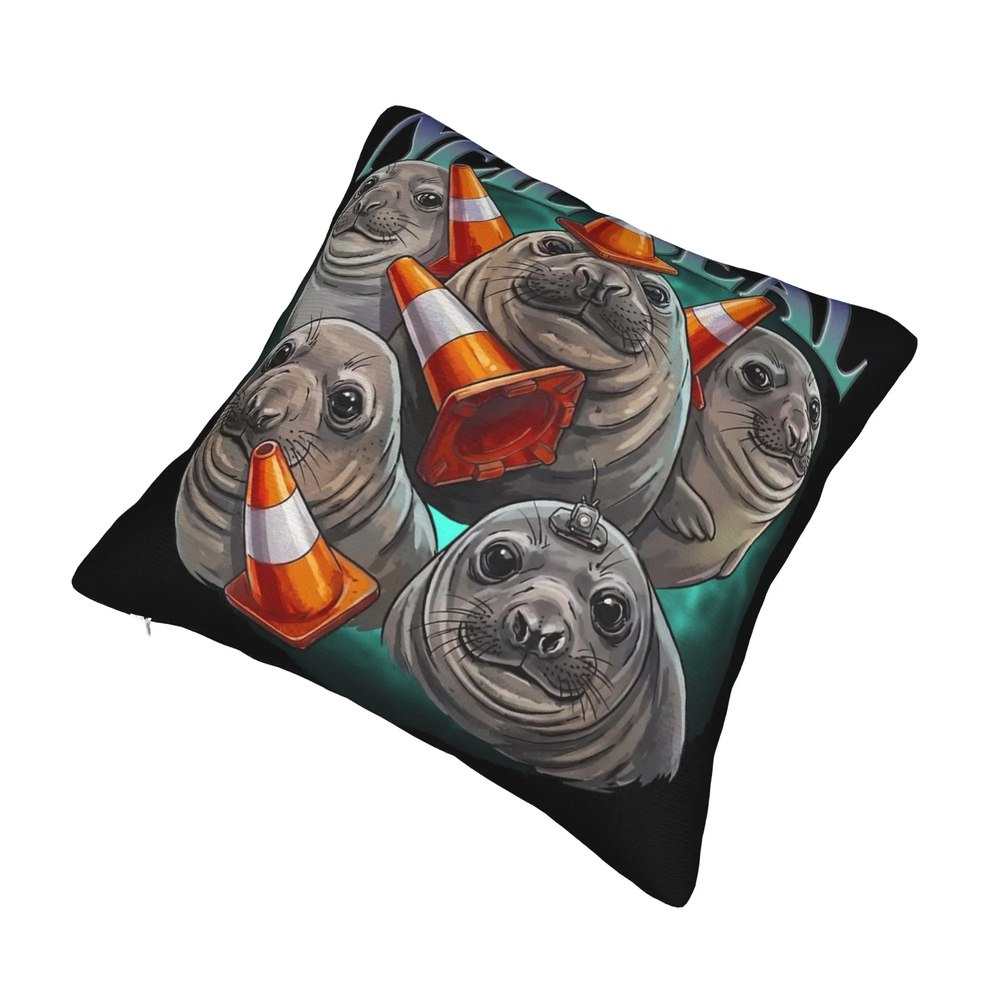 Neil the Seal Tasmanian celebrity Pillowcase Soft Fabric Cushion Cover Decor  Throw Pillow Case Cover Seater Square 40*40cm