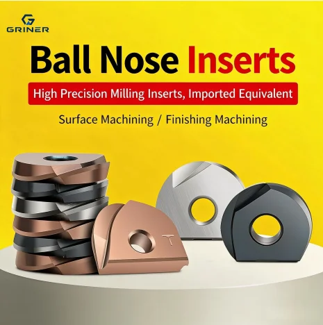 T2139 Ball Nose Carbide Milling Inserts R4-R12.5 Hardened Anti-Chipping CNC Mold Curve Precision Finishing Tools Compatible with