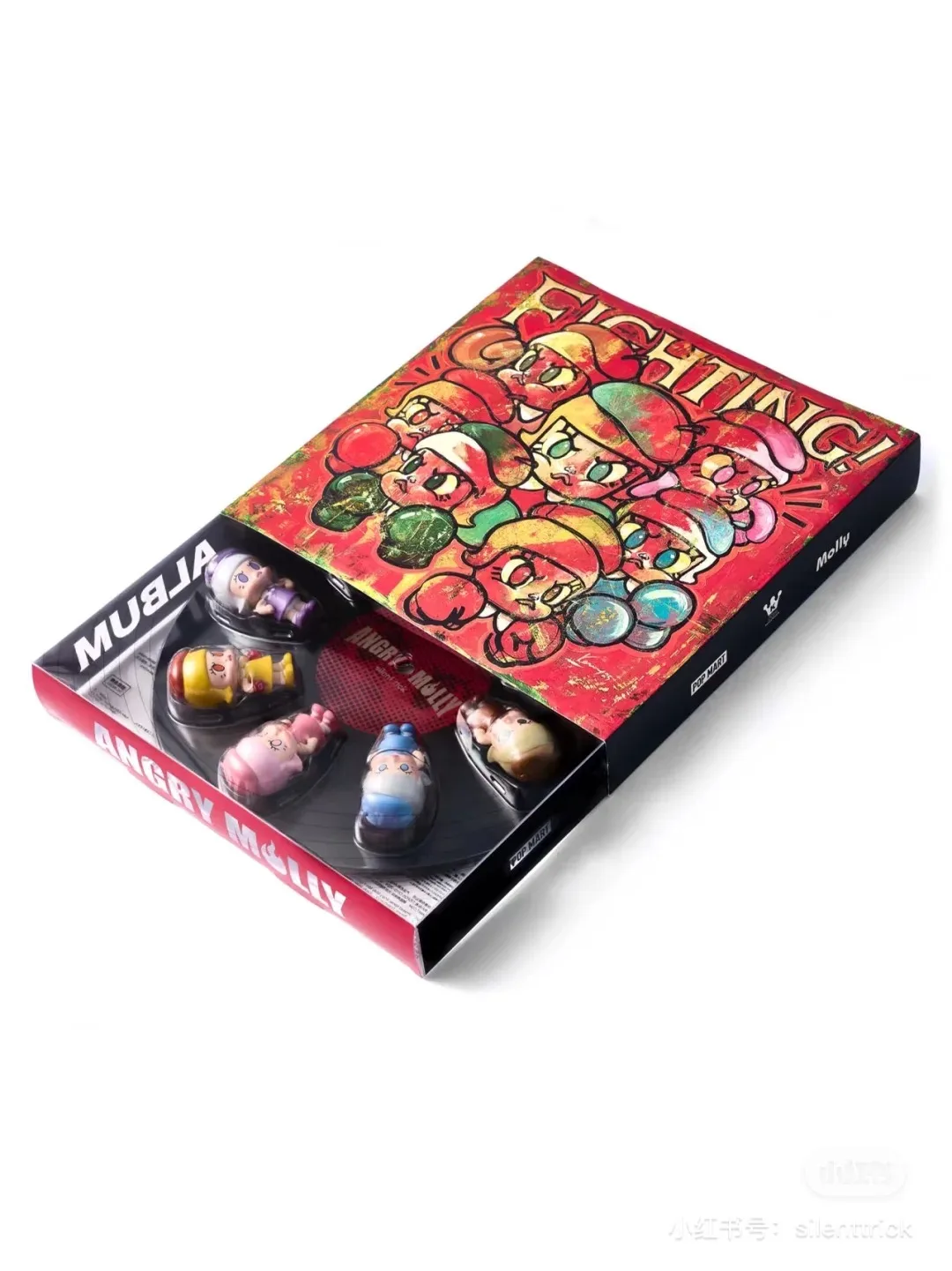 

POPMART Angry Molly 9-Body Black Adhesive Hanging Card Collection Set Cute and Interesting Toy Surprise Collection Birthday Gift
