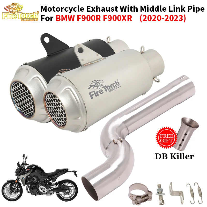 

Motcrcycle Exhaust System Escape Modifide Moto Muffler Tube DB Killer Slip On For BMW F900R F900XR F900 R XR F 900 R 2020 2021