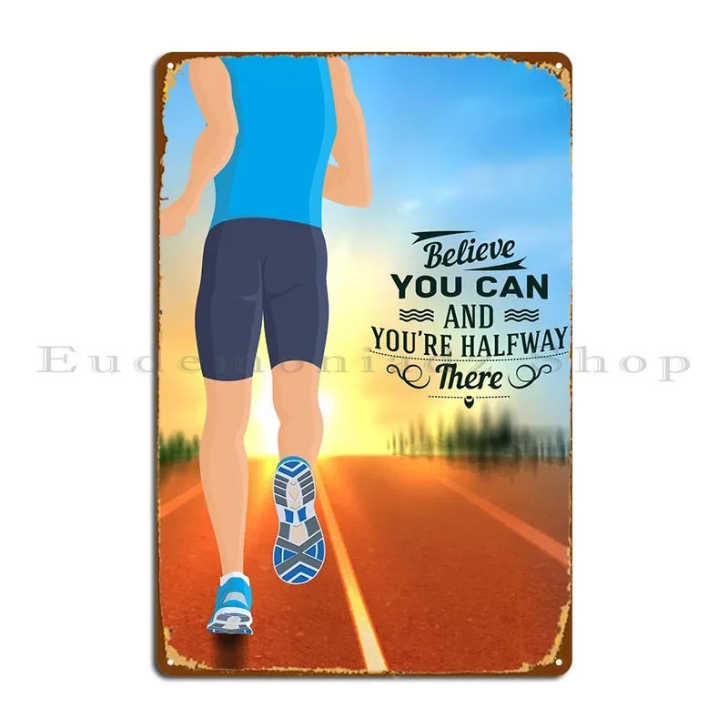 Believe You Can Metal Plaque Pub Vintage Club Designing Wall Decor Tin Sign Poster