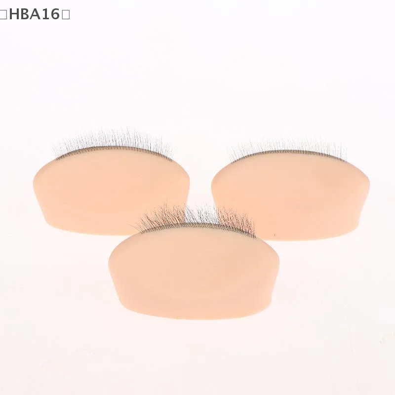 (HBA16) 1個 まつげ練習用シリコンモデル、リアルなまつげエクステ付き、再利用可能なトレーニング用まぶた・まつげエクステツール