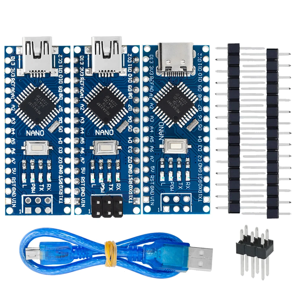 Type-c Micro Mini USB Nano 3.0  With Bootloader Compatible Controller For Arduino CH340 USB Driver 16Mhz Original IC ATMEGA328P