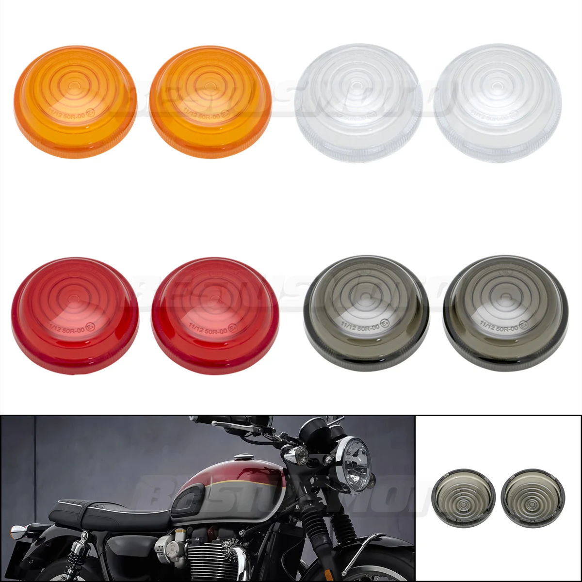 Accesorios para Motocicleta, Cubierta de Lente para Luz Direccional ABS para Triumph Bonneville T100 Black 2017-2026 T120/T120 Black 2016-2026