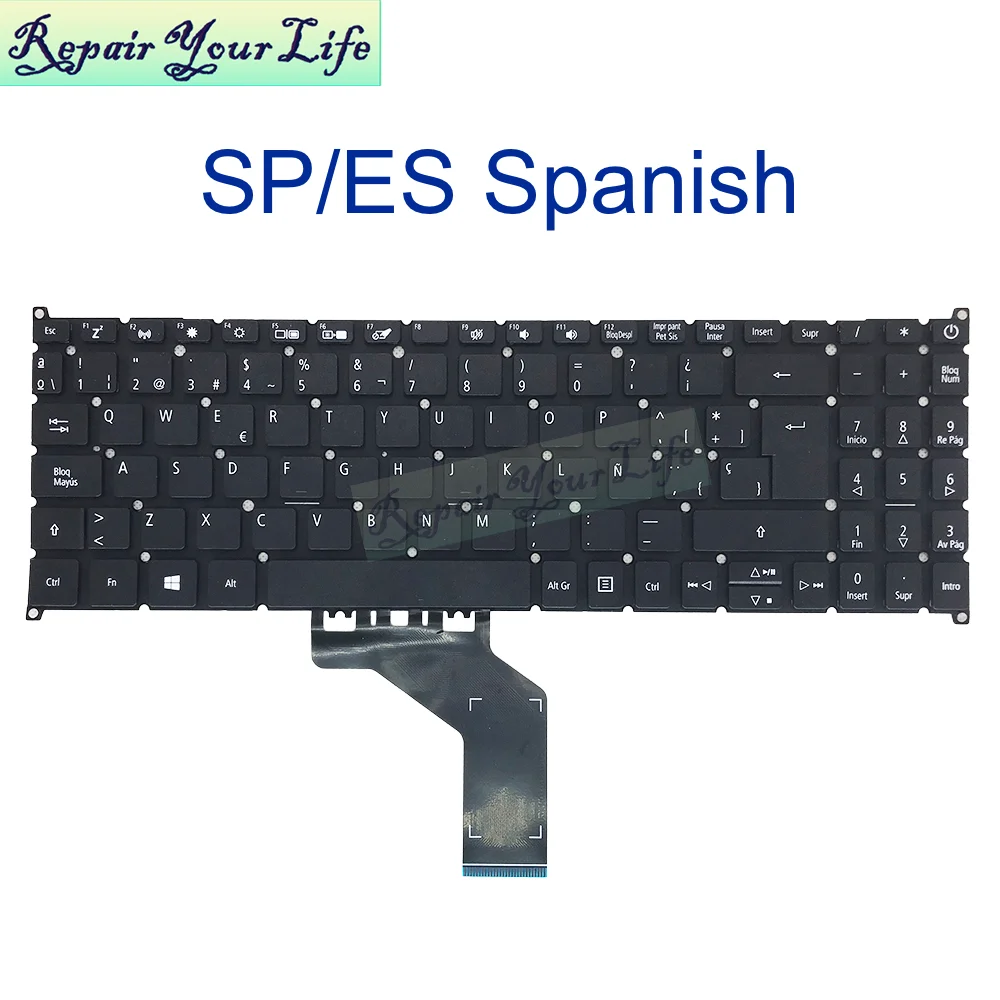 US UA Chinese Spanish Keyboard for Acer Aspire A315-53 54G, A315