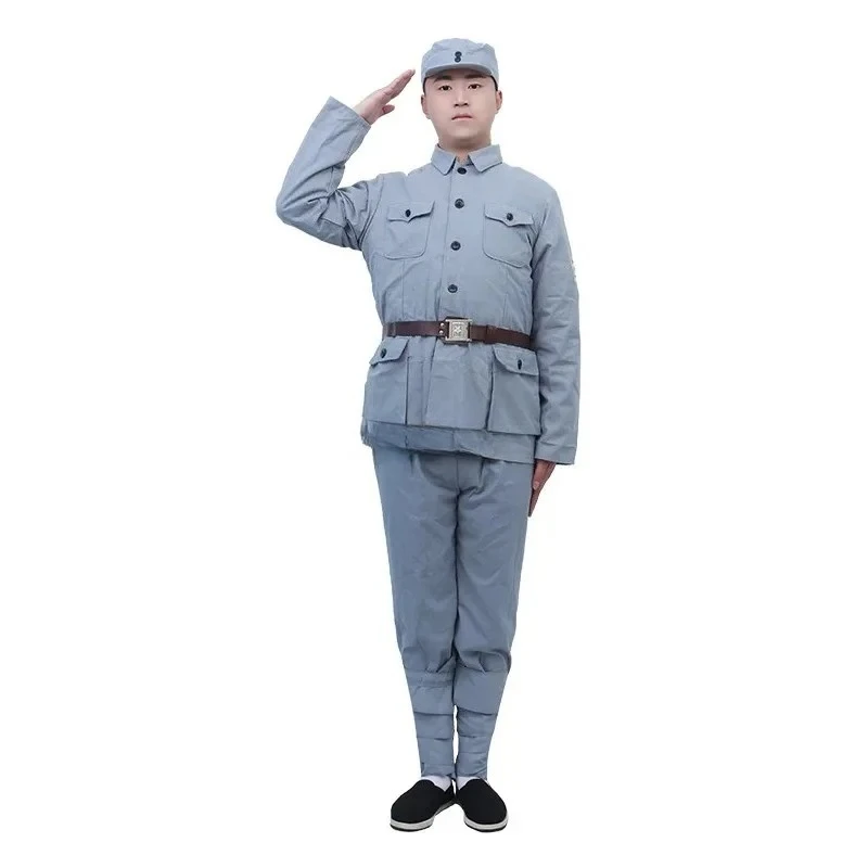 1920s -1950s Pure Cotton Coarse Cloth Red Army Performance Coat Pants Eight Route Army Film Television Photography Props Costume