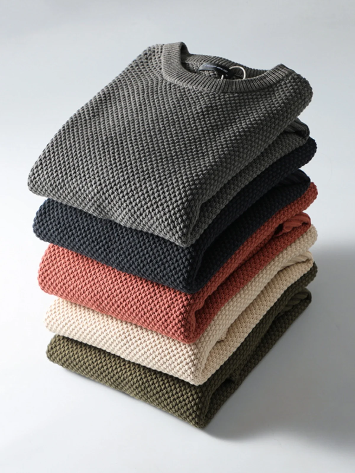 

Премиум-качество! 3D-текстура сосны! Мягкий и нежный! Утепленный круглый вязаный свитер для мужчин на осень и зиму