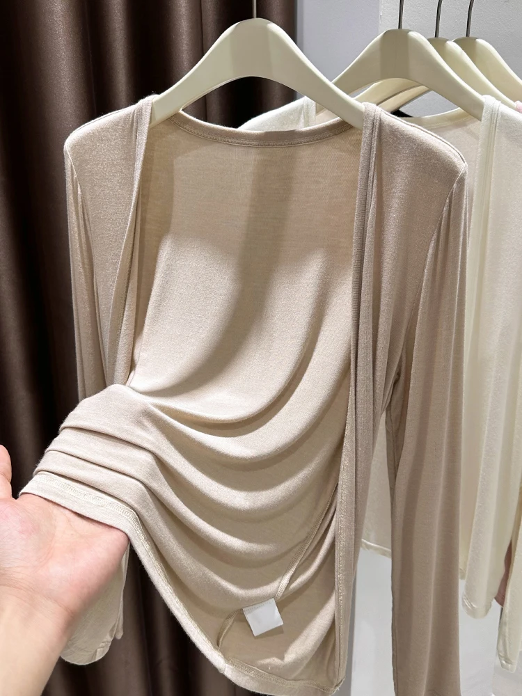 

Ice Silk Knitted Cardigan Thin Outerwear Women Summer with Sling Dr Outer awl Cover up Modal Breathable Skin Clothes