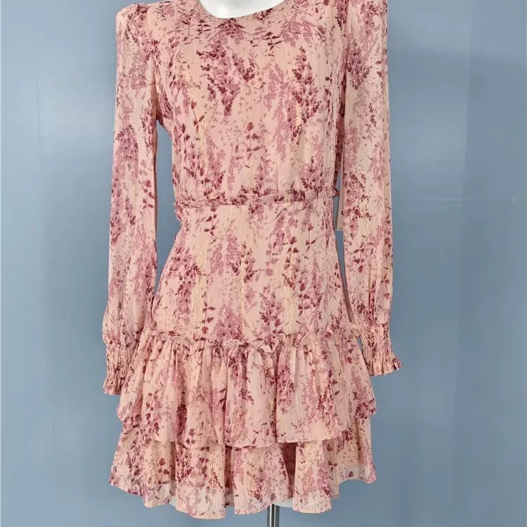 Ele longo sve iny tead impresso a linha dr para meninas outono novo sle ci commute adequado senhoras redondas ne dr