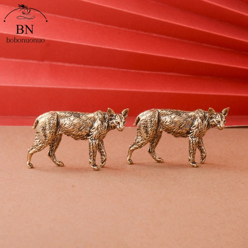 Estatua caracal de gato de latón Retro, adorno de escritorio, figuritas de animales pequeños y bonitos de Metal, accesorios de decoración del hogar en miniatura