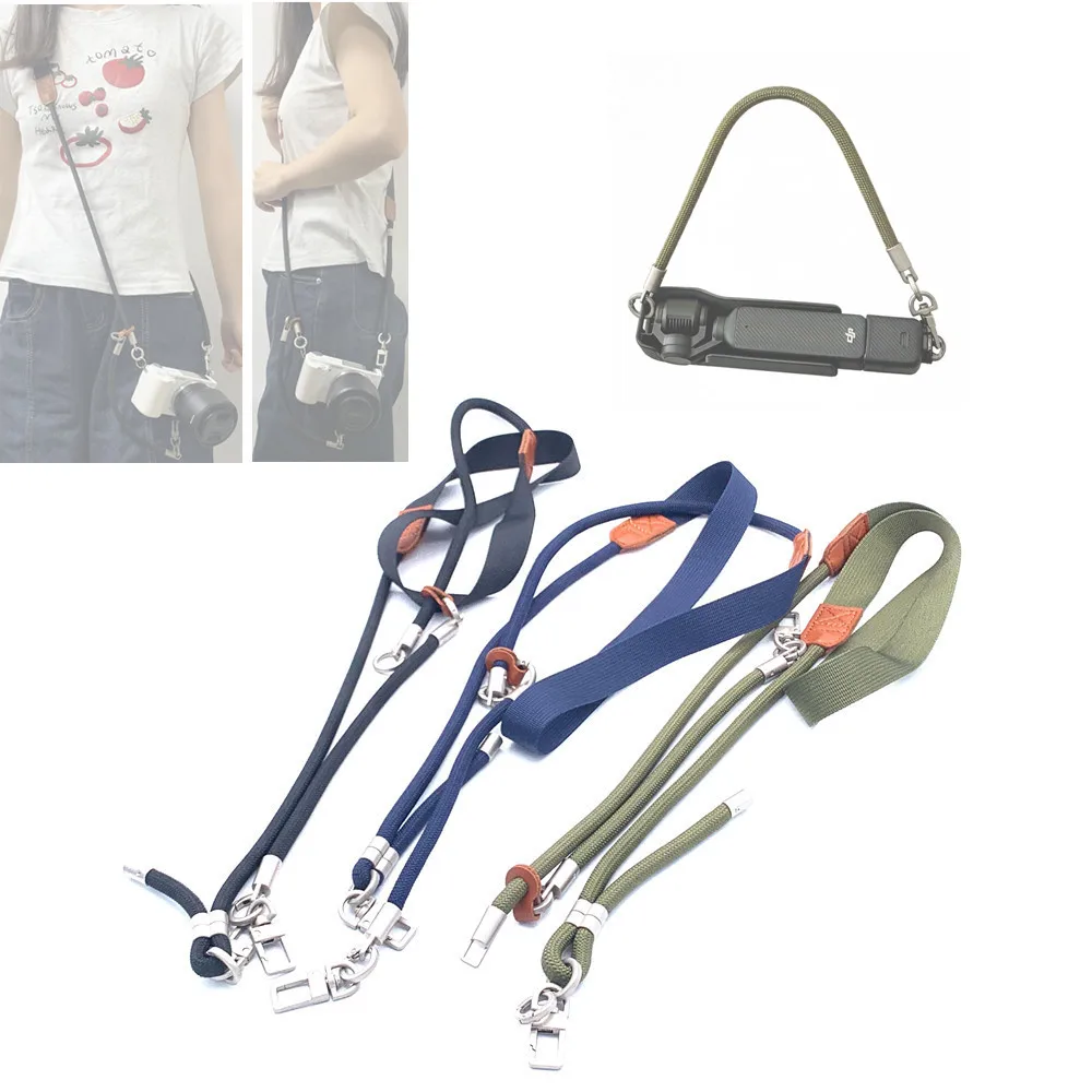 2-in-1 Camera Shoulder & Wrist Strap Detachable Adjustable Lanyard for DJI Osmo Pocket 4 3 Canon Sony Fujifilm Nikon Cameras
