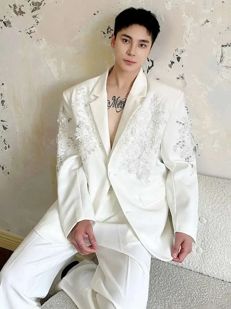 LUZHEN الفاخرة المطرزة السترات تصميم دعوى الربيع ضوء شخصية أنيقة العصرية الكورية الرجال الملابس الحلل معاطف LZ9169