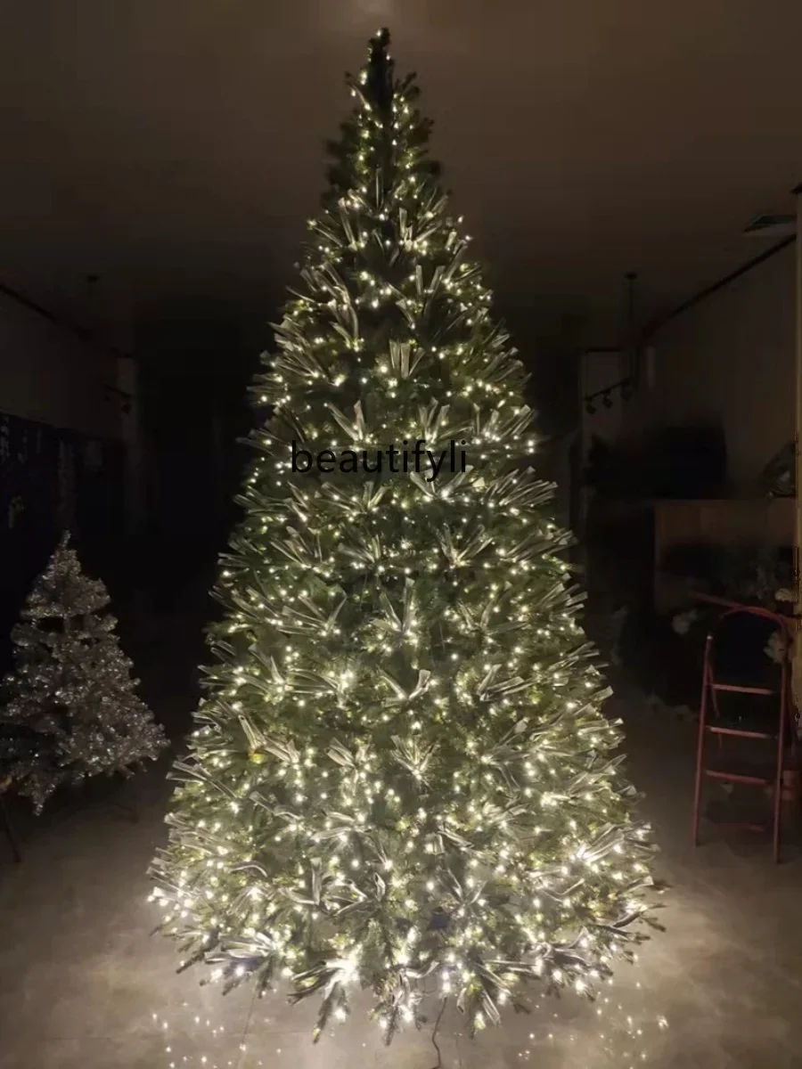 

Luxury large 3.5-meter Christmas tree, encrypted LED luminous outdoor frame PE Christmas tree A50
