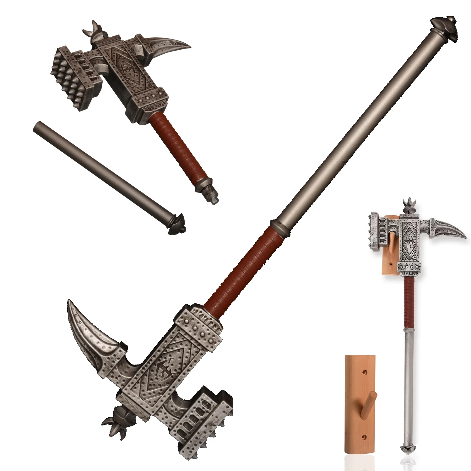 

33.5'' Metal The Elder Scrolls Falx Carius Cosplay Melee Hammer Roleplaying Props, Roleplaying, Collections, Home Decor Showcase
