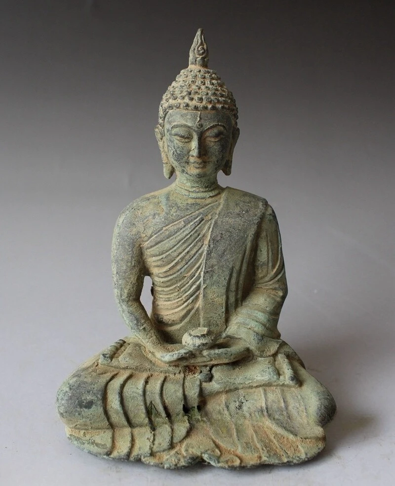 

Old Antique Patina Bronze Buddha Statue Amitabha Shakyamuni Rinpoche Buddha