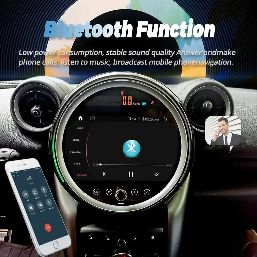 Android 14 Autoradio AHD QLED Screen Navigation Radio For MINI COUNTRYMAN R60 R54 MINI COOPER GPS Head Unit Carplay DSP 4G Lte