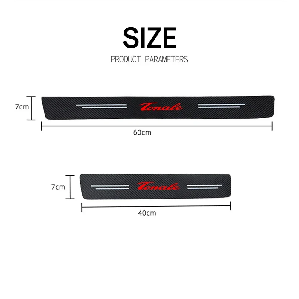 Car Door Sill Protector Carbon Fiber Threshold Stickers for Alfa Romeo Tonale 2011 2013 2015 Trunk Bumper Guard Accessories