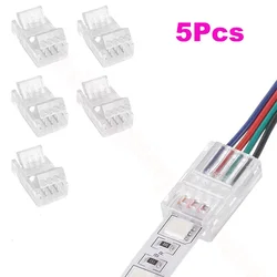 5Pcs LED Connector 2/3/4Pin LED Strip Connector for 8mm 10mm RGB Tape SMD 5050 WS2811 LED Strip Light Wire or Strip Connection