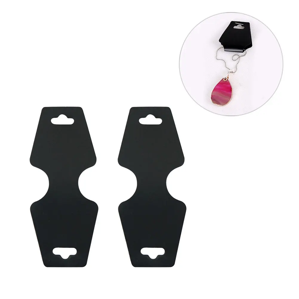 200Pcs Black Premium Paper Necklace Hanging Cards Professional Shape Universal Fit for Necklaces Bracelets Anklets Jewelry Tags