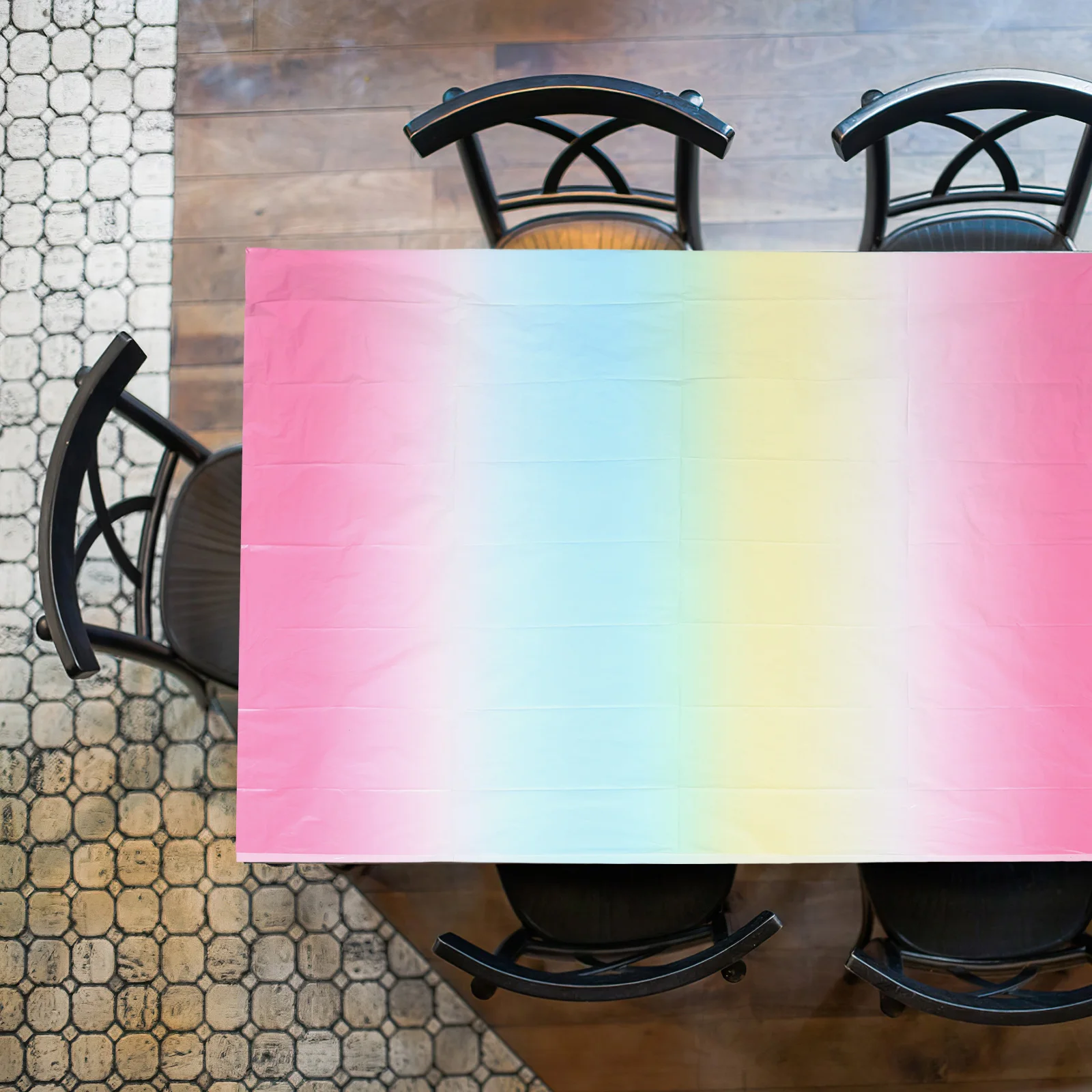 

Birthday Tablecloth Colorful Anti-skid Mat Disposable Rectangle Cloths for Parties Party Supplies