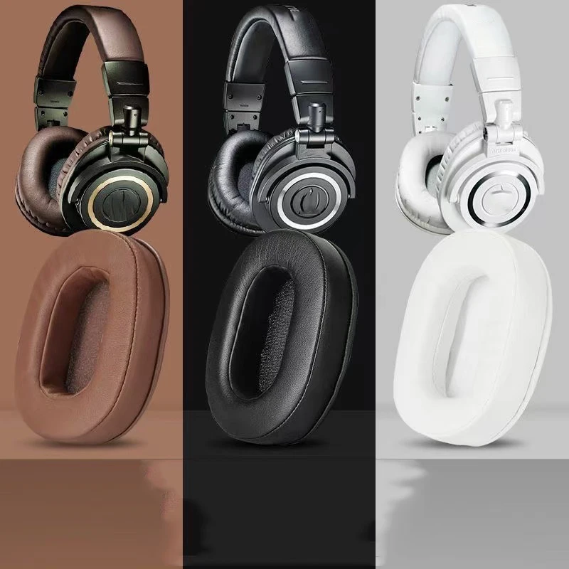 1 para wymiennych poduszek na uszy ze skóry proteinowej do słuchawek Audio Technica ATH MSR7 M50X M40X SX1
