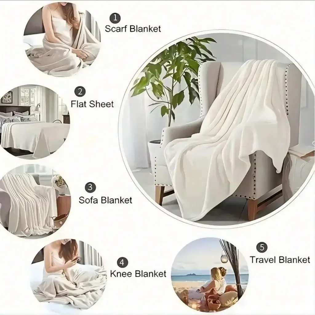 Scarf Blanket, Sofa Blanket, Knee Blanket, and Travel Blanket