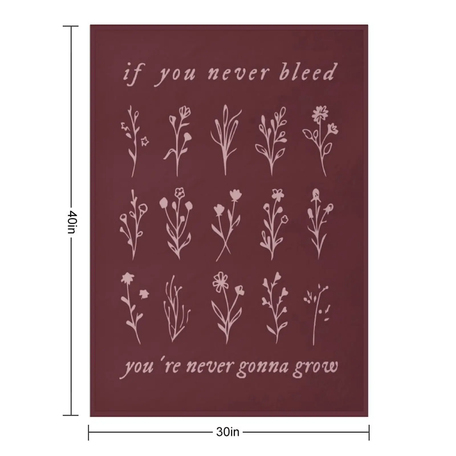 if you never bleed you're never gonna grow Throw Blanket Plush Multi-Purpose anime Loose Blankets