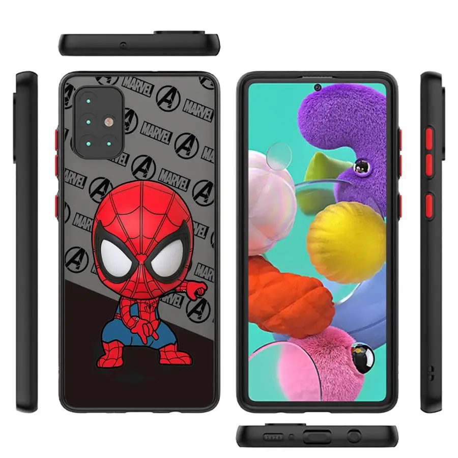 Marvel Cartoon Spider Man Phone Case for Samsung Galaxy A11 A42 A71 A04s A04e A03s Core A02s A50 A30 A70 A10 A20 Matte Clear