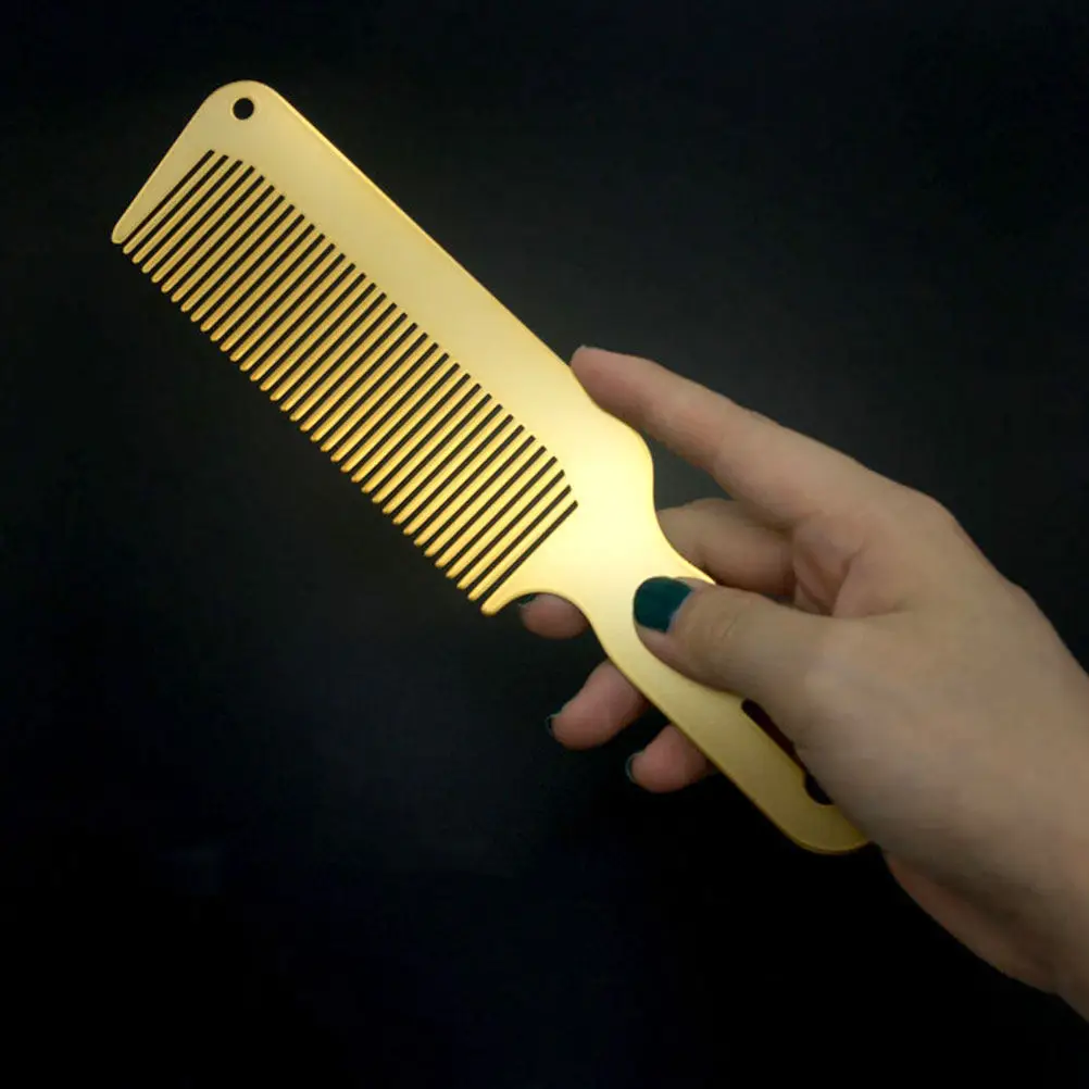 Steel Wide Tooth Comb for Men Professional Barber Hair Styling Detangling Cutting Tool for Wet Hair