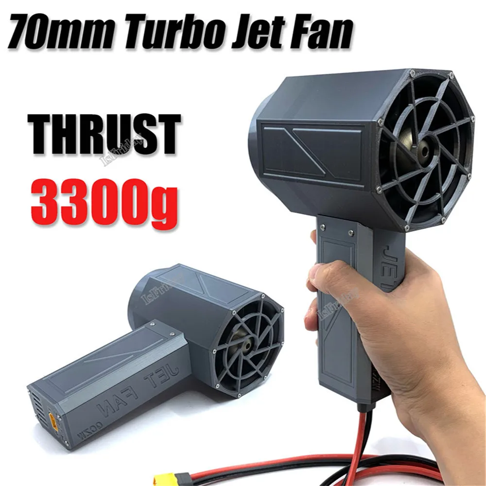 

Handheld Ducted Turbofan 70mm Brushless Motor Jet Fan High Power Dust Blower Keyboard Cleaning Tool with XT60 Battery Interface