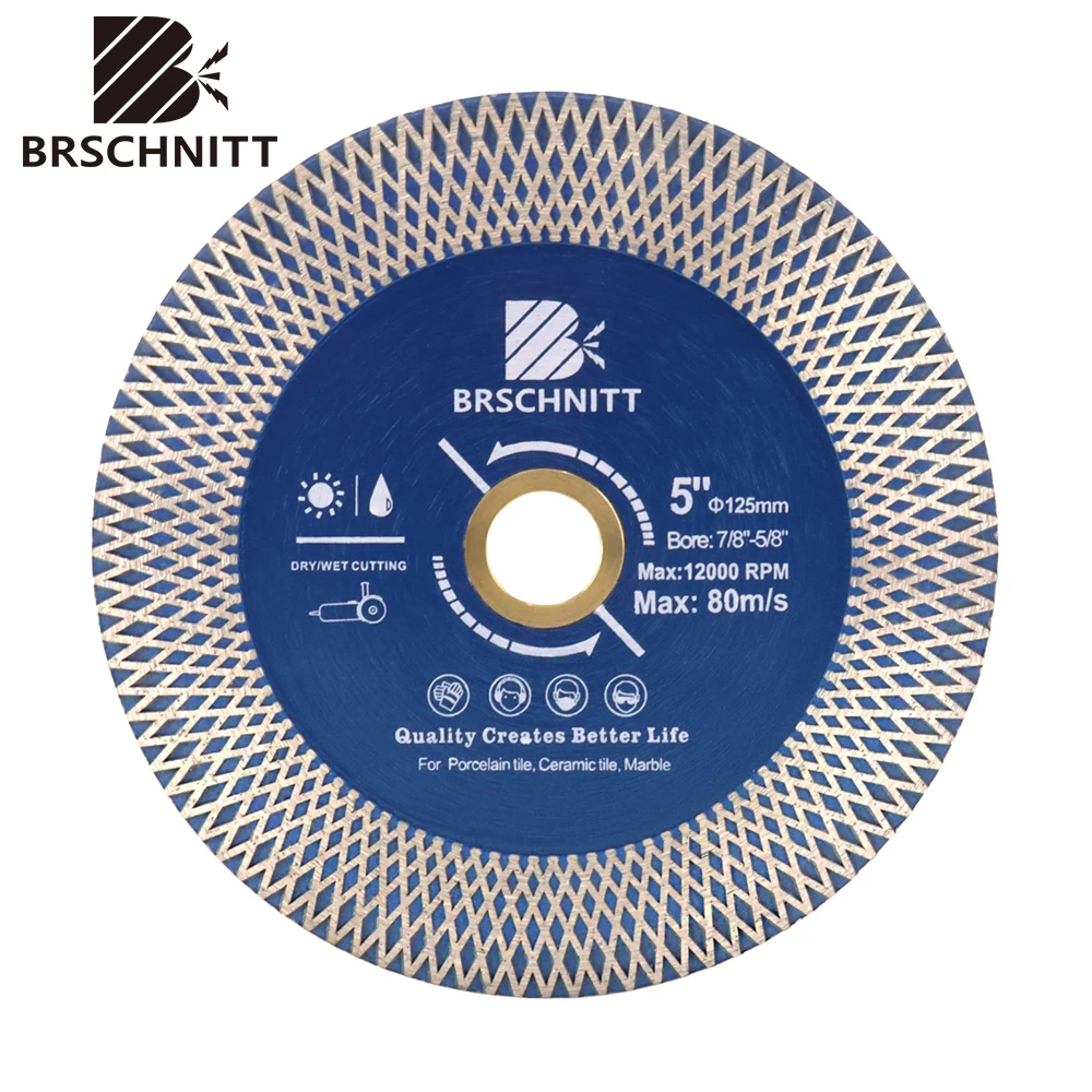 

BRSCHNITT-Diamond Cutting Disc Grinding Sanding Discs Saw X Mesh for Ceramic Tile Porcelain Saw Blade 1Pc 105/115/125mm
