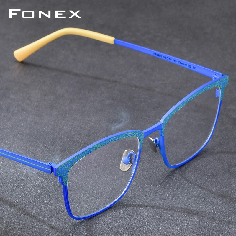 FONEX Pure Titanium Eyeglasses Frame Men 2025 New Brand Design Square Glasses Japanese High-end Quality Ultralight Eyewear 902