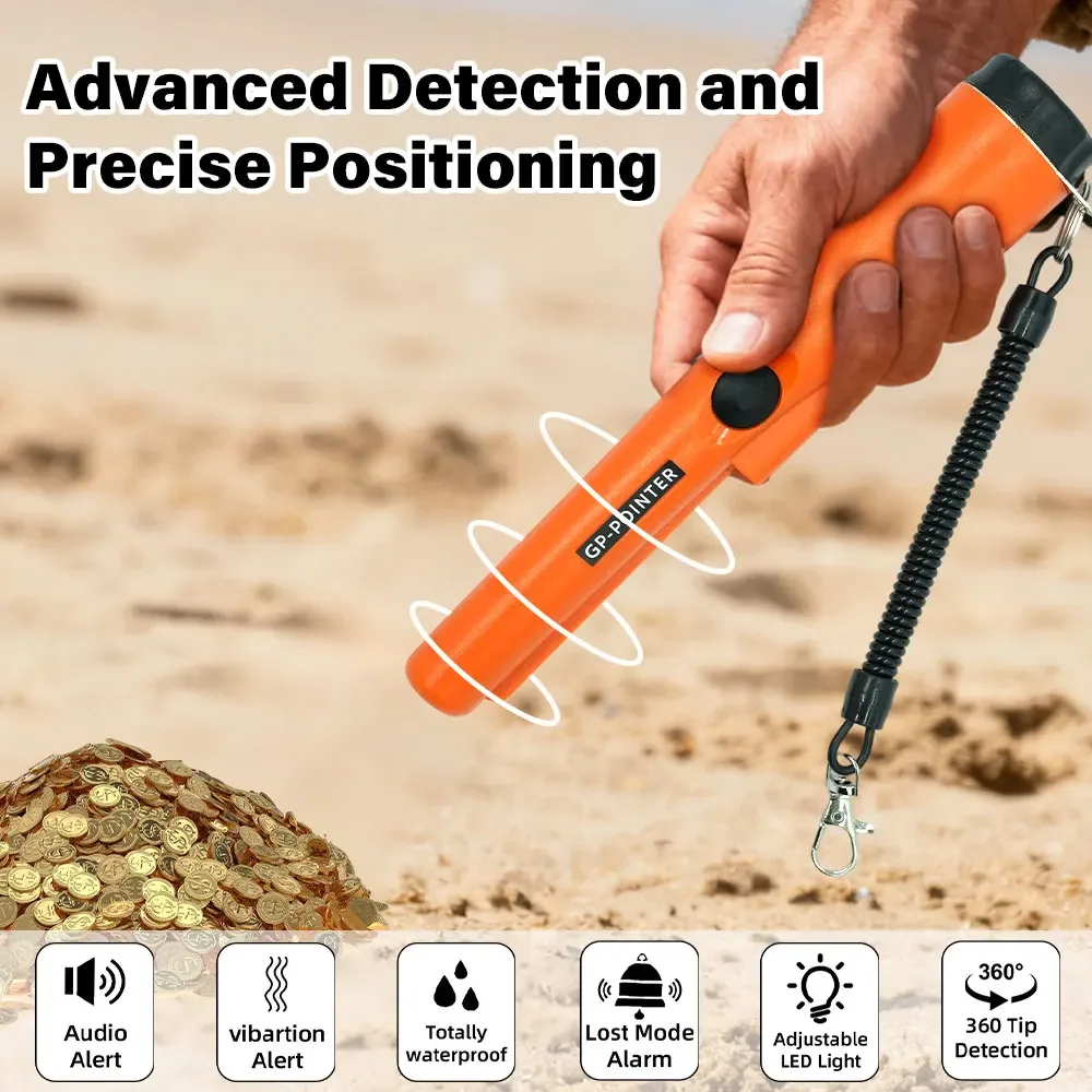 Treasure Hunter Handheld Metal Detector Pinponter Pointer Probe Gold Detector Pinpointing Waterproof Adjustable Sensitivity