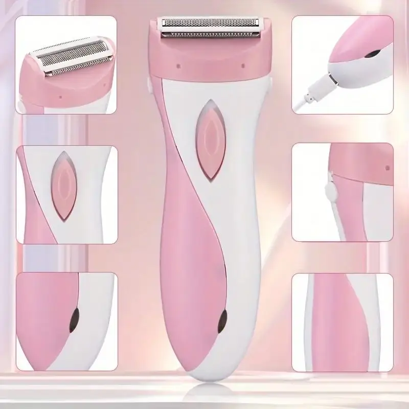 Women's Electric Razor - USB Rechargeable Foil Shaver with Stainless Steel Blades