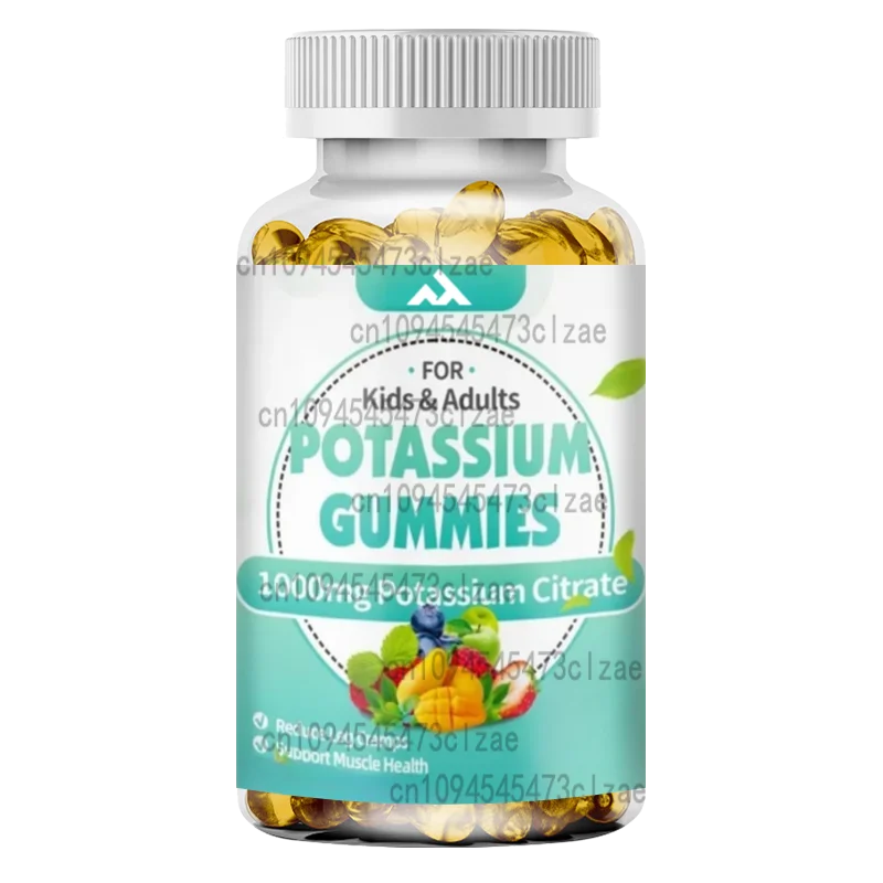 

Potassium Citrate Gummies, Supporting Leg Spasms and Muscle Health, Mixed with Fruit Flavors, 60 Capsules