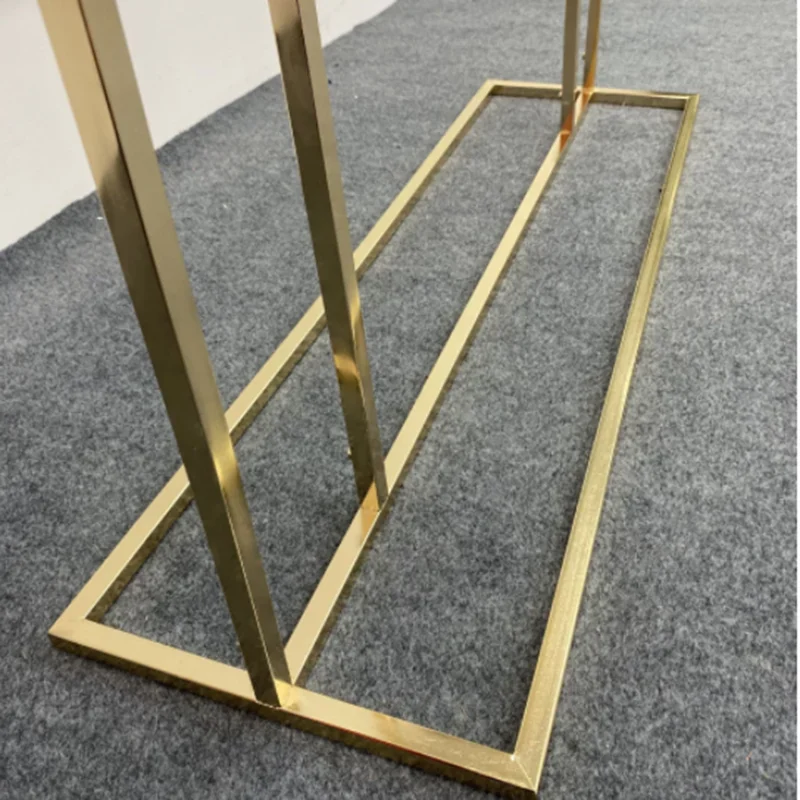Gold-Plated Double Arch Outdoor Wedding Flower Display Rack, Door Frame, Birthday Party Backdrops, Welcome Sign, Balloons Stand