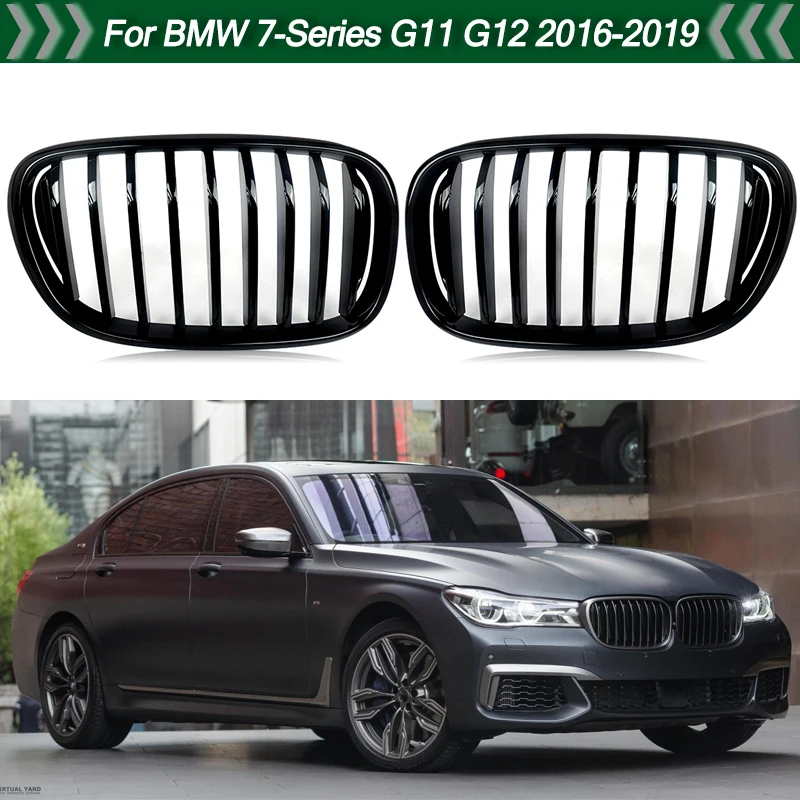 new Magickit Front Bumper Kidney Hood Grille For BMW G11 G12 740i 750i 2016-2019 Glossy Black