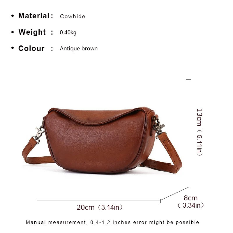 New women\'s bag, vintage saddle bag, cross-body bag, top cowhide simple commuter shoulder bag