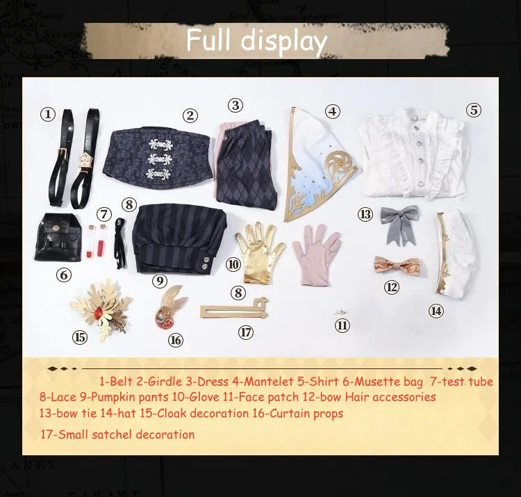 Game Identity V Survivor Painter Cosplay Costumes Edgar Valden Golden Ratio Shirt Pumpkin Pants Set Women Man Carnival Uniforms