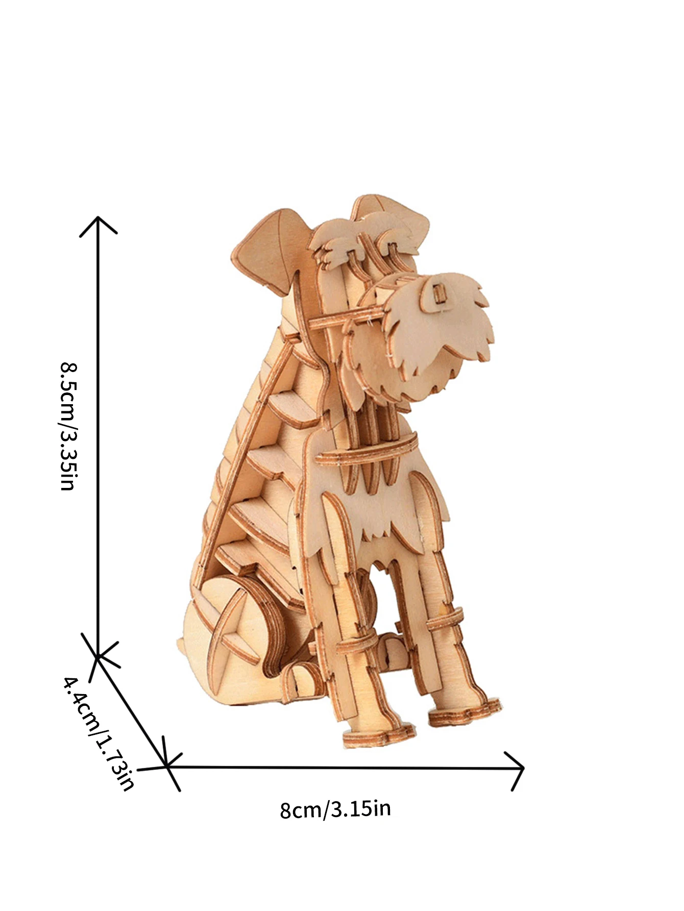 3D Wooden Animal Puzzle Sherina dog model Kids Wood Craft Brain Teaser Wood Gifts for Christmas