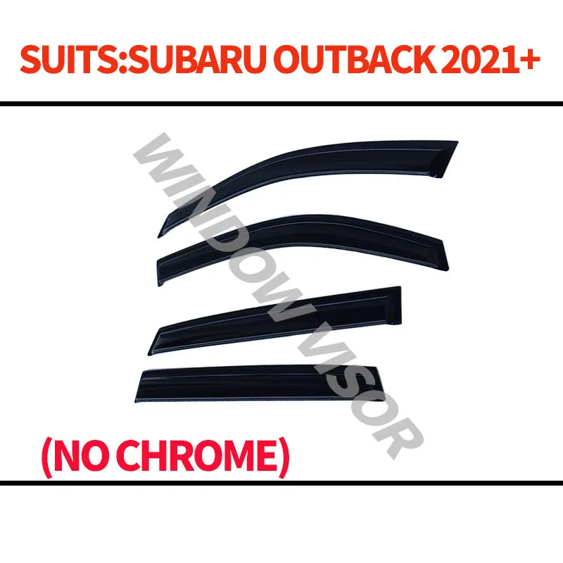 Black 4Pcs Not Chrome Design Car Window Visor Awning Shade for Subaru Outback 2021+ Weathershield Window Rain Guard