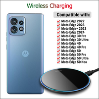 15W Fast Wireless Charger for Motorola Edge 40 50 Pro 30 Ultra 50 Neo Moto Edge 2023 2024 Wireless Charging Pad with USB Cable