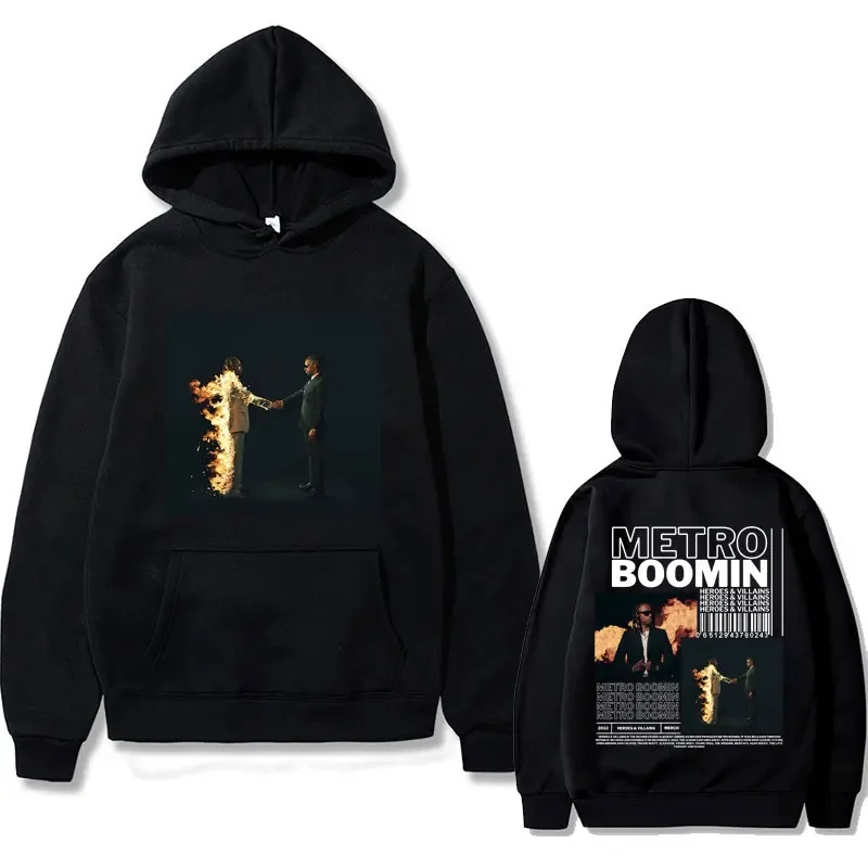 Rapper Metro Boomin Heroes & Villains Music Album Print Hoodie Men Hip Hop Oversized Sweatshirts Male Vintage Hoodies Streetwear