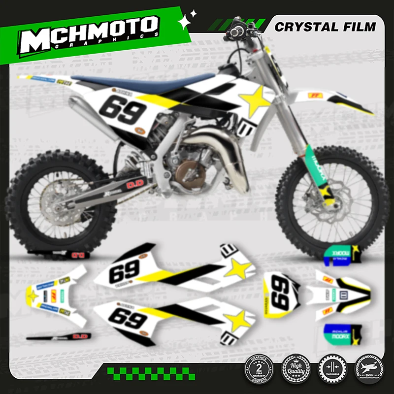 

MCHMFG For Husqvarna TC65 TC65 2016 2017 2018 2019 2020 2021 2022 2023 MOTOR Graphic Stickers Decal Kits 007