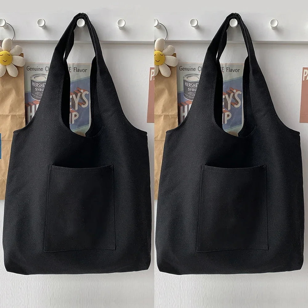 

Fashion Women Canvas Vest Shopper Shoulder Bag Eco Handbag Foldable Reusable Book Phone Shopping Pouch Harajuku Travel Tote Bags